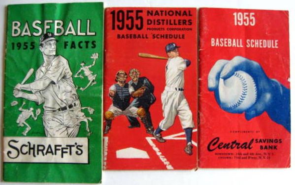 50's BASEBALL SCHEDULE BOOKLETS - 9 DIFFERENT
