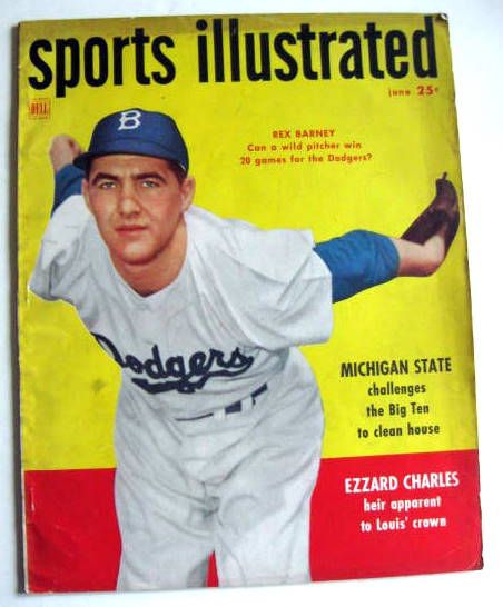 VINTAGE LOT OF 2 BROOKLYN DODGERS RELATED LARGE SIZED MAGAZINES