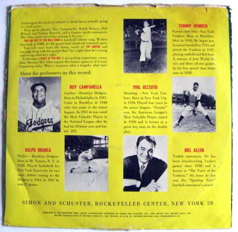 VINTAGE TAKE ME OUT TO THE BALL GAME RECORD w/PLAYERS