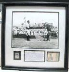 1941 LOU GEHRIG MEMORIAL TICKET STUB, STAMP AND PICTURE FRAMED