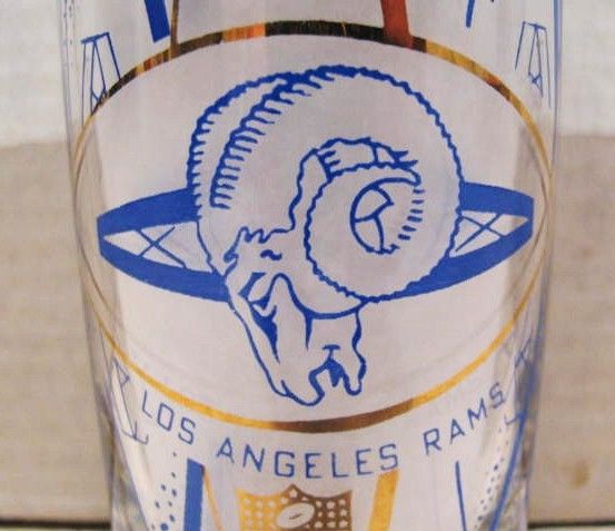 VINTAGE LOS ANGELES RAMS LARGE HEDY GLASS