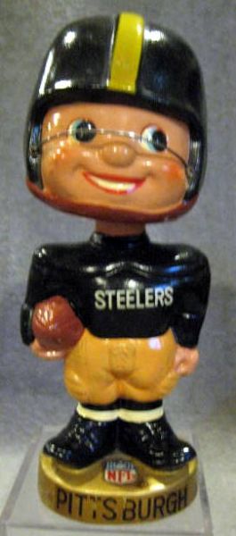 60's PITTSBURGH STEELERS  TYPE 3 TOES-UP BOBBING HEAD w/BOX
