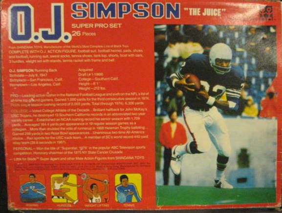 1975 O.J. SIMPSON DOLL 7 SUPER PRO SET w/BOX