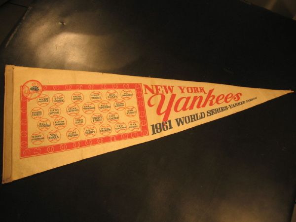 1961 NEW YORK YANKEES WORLD SERIES PLAYER PENNANT