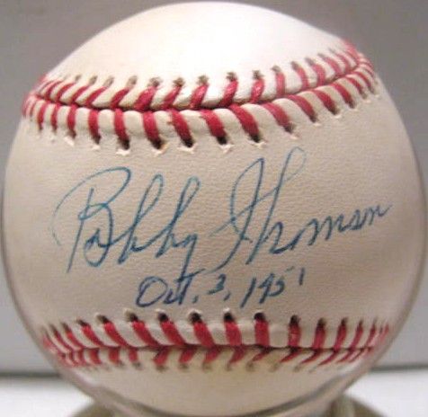 BOBBY THOMSON OCT. 3, 1951 SIGNED BASEBALL w/JSA COA