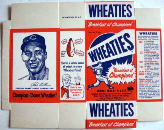 1951 WHEATIES COMPLETE BOX w/FELLER CARD