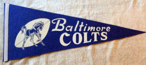 VINTAGE BALTIMORE COLTS PENNANT