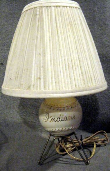 VINTAGE CLEVELAND INDIANS BASEBALL LAMP