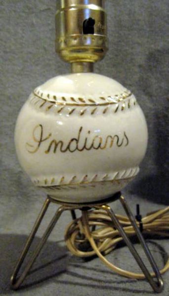 VINTAGE CLEVELAND INDIANS BASEBALL LAMP