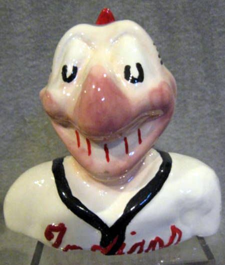 VINTAGE 50's CLEVELAND INDIANS MASCOT RAZOR BANK