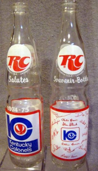 1974/75 ABA KENTUCKY COLONELS ABA CHAMPIONS SODA BOTTLES - 2