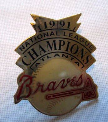 1991 ATLANTA BRAVES NATIONAL LEAGUE CHAMPIONS LAPEL PIN