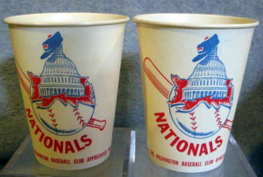 VINTAGE 50's WASHINGTON NATIONALS DIXIE CUPS - 2