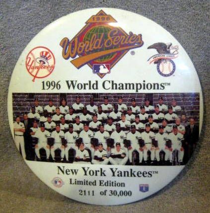 1996 NEW YORK YANKEES WORLD CHAMPIONS  TEAM PHOTO PIN