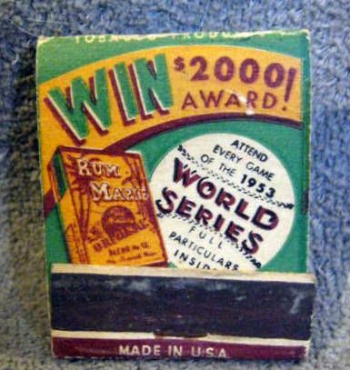 1953 WORLD SERIES MATCH BOOK