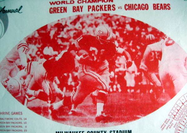 1963 GREEN BAY PACKERS MIDWEST SHRINE GAME PLACE MAT