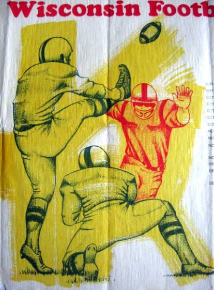 1967 GREEN BAY PACKERS / WISCONSIN BADGERS PLACE MAT