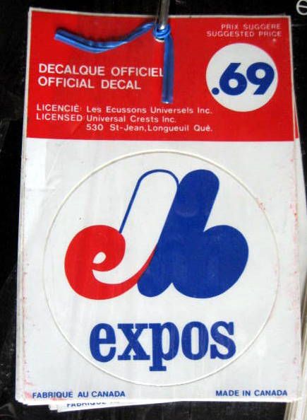 VINTAGE MONTREAL EXPOS BUMPER STICKER STORE DISPLAY