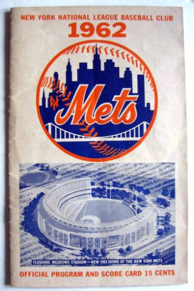 1962 NEW YORK METS PROGRAM - 1st SERIES IN NEW YORK