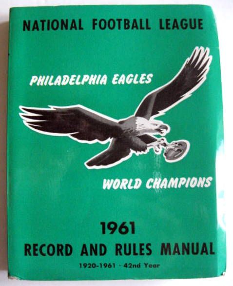 1961 NFL RECORDS & RULES MANUAL- PHILADELPHIA EAGLES COVER