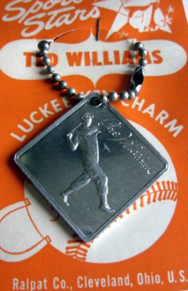 VINTAGE 50's TED WILLIAMS CHARM - MINT ON CARD