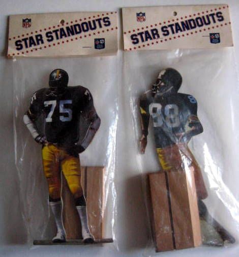 VINTAGE 70'S PITTSBURGH STEELERS STAR STANDOUTS STATUES- JOE GREENE & LYNN SWAN