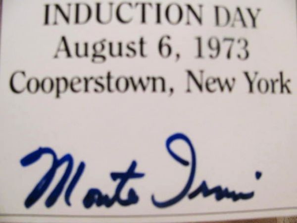 MONTE IRVIN SIGNED HOF INDUCTION DAY PHOTO w/JSA