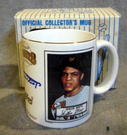 WILLIE MAYS SIGNED ROOKIE CARD MUG w/JSA COA