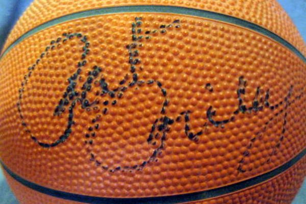 PAT RILEY SIGNED MINI BASKETBALL