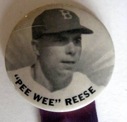 VINTAGE PEE WEE REESE PIN w/ATTACHMENTS