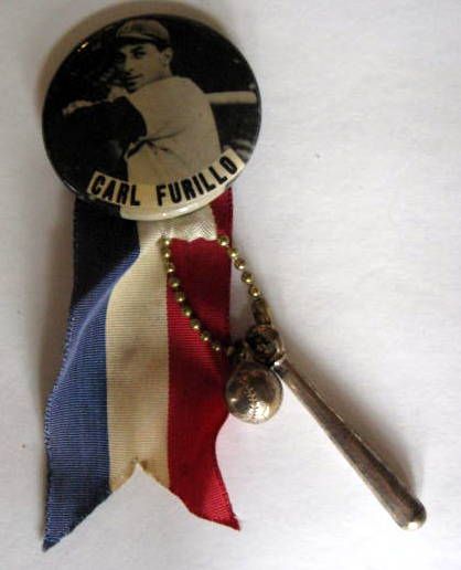 VINTAGE CARL FURILLO BROOKLYN DODGERS PIN w/ATTACHMENTS