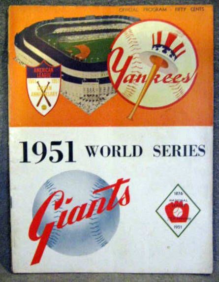 1951 WORLD SERIES PROGRAM - YANKEES/GIANTS - MANTLE GETS HURT