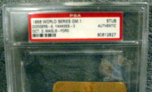 1956 WORLD SERIES TICKET STUB- YANKEES / DODGERS - PSA AUTHENTIC