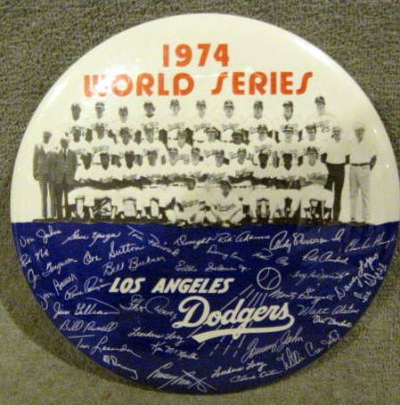 1974 LOS ANGELES DODGERS WORLD SERIES TEAM PHOTO PIN