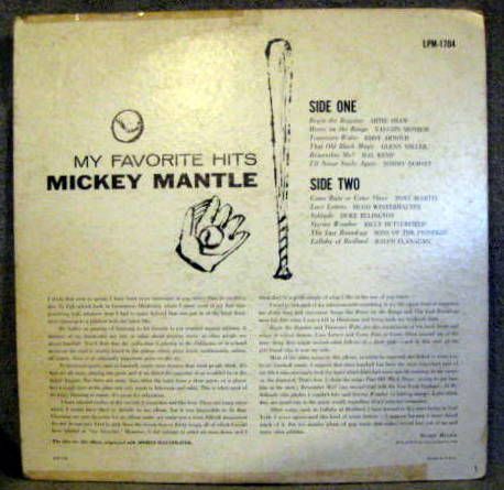 1958 MICKEY MANTLE RECORD ALBUM