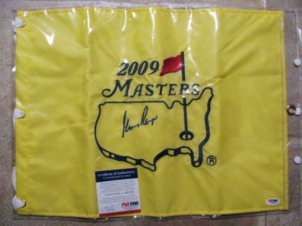 2009 GARY PLAYER SIGNED MASTERS GOLF FLAG