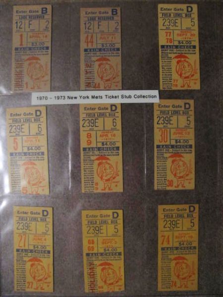 1970-73 NEW YOEK METS TICKET STUBS (9)