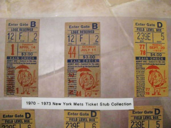 1970-73 NEW YOEK METS TICKET STUBS (9)