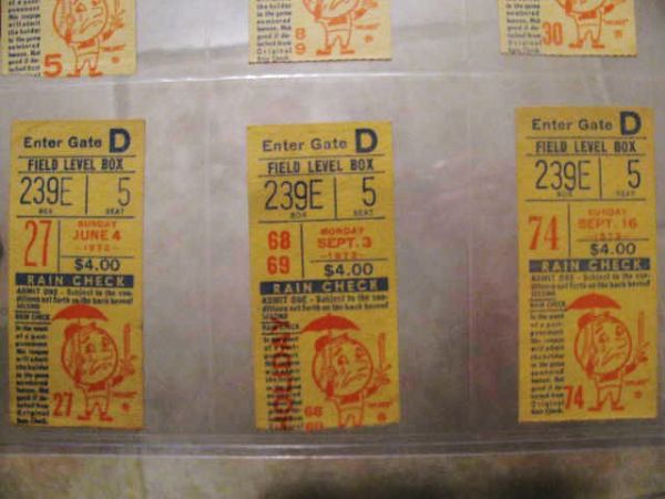 1970-73 NEW YOEK METS TICKET STUBS (9)