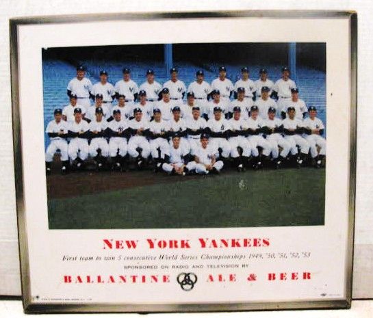 1954 NY YANKEES BALLANTINE BEER TEAM CHAMPIONSHIP PHOTO