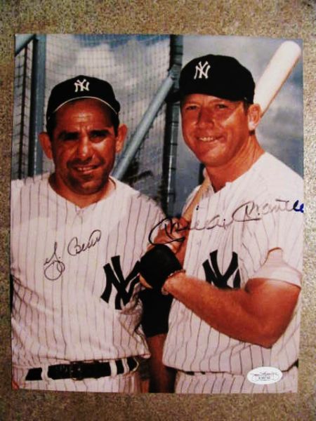 MICKEY MANTLE AND YOGI BERRA SIGNED PHOTO w/JSA LOA