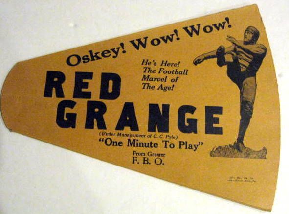 1926 RED GRANGE SOUVENIR MEGAPHONE FROM MOVIE-ONE MINUTE TO PLAY