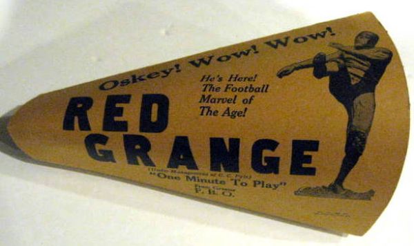 1926 RED GRANGE SOUVENIR MEGAPHONE FROM MOVIE-ONE MINUTE TO PLAY