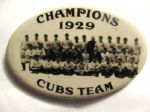 1929 CHICAGO CUBS N.L. CHAMPIONS TEAM PHOTO PIN