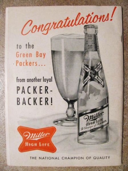 1961 NY GIANTS vs PACKERS WORLD CHAMPIONSHIP PROGRAM