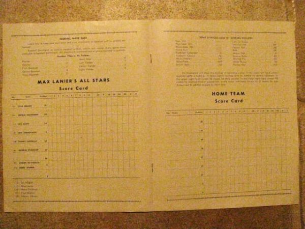 1940's MAX LANIER'S ALL STARS BASEBALL PROGRAM ST. LOUIS CARDINALS