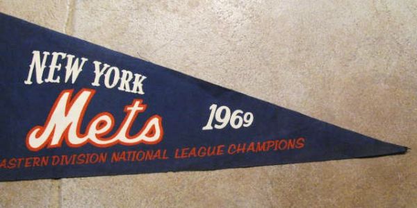 1969 NY METS EASTERN DIVISION  NATIONAL LEAGUE  CHAMPIONS PENNANT