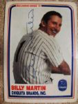 BILLY MARTIN SIGNED BASEBALL CARD w/ JSA LOA