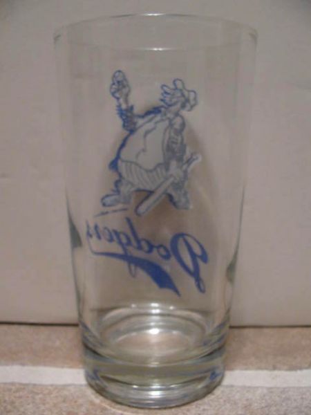 1950's (Set of 2) BROOKLYN DODGERS Drinking Glass BUM Mascot