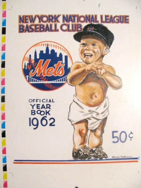 1962 NY METS YEARBOOK COVER PROOF SHEET 